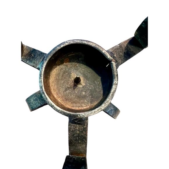 Wrought Iron Candle Holder-Brutalist-Castle-Gothic-Abstract-Vintage-Modern Art - Picture 8 of 8
